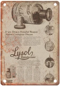 Letrero metálico vintage 1920 LYSOL Lehn & Fink reproducción anuncio limpieza ZF247 - Imagen 1 de 2