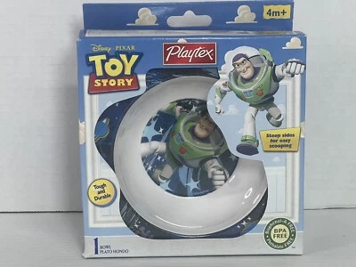 Playtex Toy Story Disney Pixar BUZZ LIGHTYEAR Cuenco Lados empinados libres de BPA Foto 1 de 4