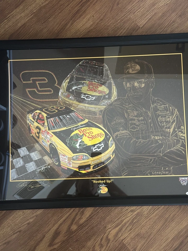 Dale Earnhardt Sr. Signed, JSA, Custom Framed 32x25 Lithograph  - Image 1 of 4