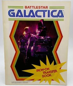 1979 Battlestar Galactica libro trasferimento ferro su ferro con tutti i 12 disegni, completo - Foto 1 di 12