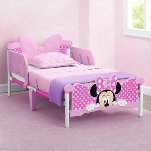 Kids Bed Minnie Mouse 3D Toddler Bed Safe Sleep Plastic Pink for Little Girls - Picture 1 of 8