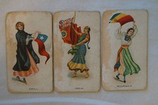 Vintage 1900's - Wills Capstan - Flag Girls of All Nations Cards x3 