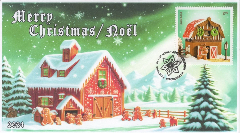 CA24-048, 2024, Navidad, Primer Día de Emisión, Matasellos Pictóricos, Pan de Jengibre H Foto 1 de 1