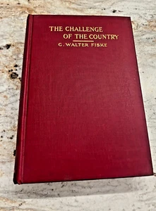 The Challenge of The Country Antique Book Red Gilt Fiske YMCA 1912 rural social - Picture 1 of 8