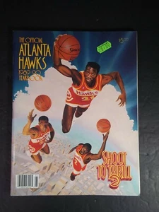 Vtg 1990 Official Atlanta Hawks 1989-90 Yearbook ~ Shoot to Thrill Anthony Webb - Picture 1 of 7