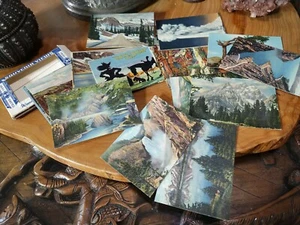 25 mini linen Wyoming Post Cards. Souvenir views. - Picture 1 of 12