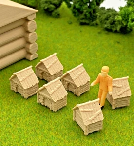6 Pack of HO Scale - Dog Houses - 3D Railroad Train Layout Scenery - Picture 1 of 6