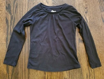 NIÑAS CIRCO NEGRO ELÁSTICO ESCOTE ACANALADO MANGA LARGA CAMISA TOP - S 6 / 6X Foto 1 de 4