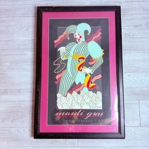 Vintage 1985 Official Mardi Gras Poster RARE by Hugh Ricks Signed 988/5000 Clown - Bild 1 von 15
