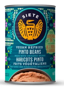 Siete Vegan Refried Pinto Beans Vegan Vegetarian 16 Oz Protein Canned Beans - Picture 1 of 3