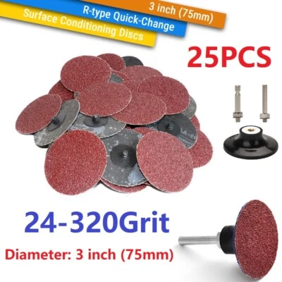 3inch 75mm Roll Lock R-Type Quick Change Discs Sanding Disc Metal Surface Polish - Image 1 of 4