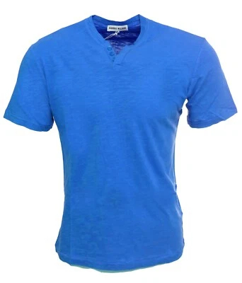 Tee shirt col V boutons bleu cobalt regular homme HARRIS WILSON Hamon taille S - Photo 1/4