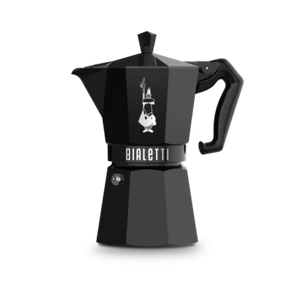Bialetti Moka Exclusive Express Black 3 & 6 Cup Aluminium Coffee Percolator Pot - Picture 1 of 4