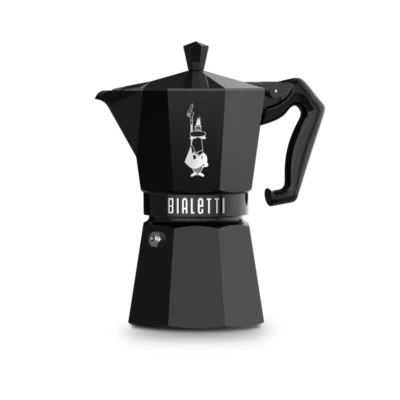 Bialetti Moka Exclusive Express Black 3 & 6 Cup Aluminium Coffee Percolator Pot - image 1 of 2