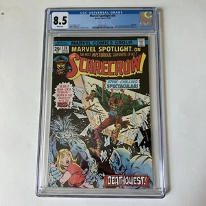 CGC 8.5 MARVEL SPOTLIGHT # 26 SCARECROW PITS OF HELL-WHITE PAGES-MARVEL COMICS - Picture 1 of 2
