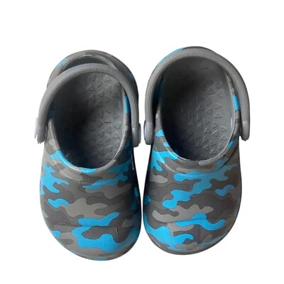 Stride Rite 360 Size 5 Bray Camo Clogs Grey Blue Boys Slip On Shoes Beach - Image 1 of 4