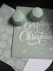 Geschenk Packung Weihnachten Advent Backset Verpackung hellgrün weiß Christmas - Bild 1 von 2