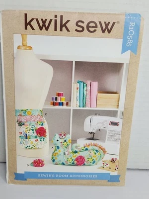 Kwik Sew R10585 Sewing Room Accessories Pattern Cat Organizer Mouse Apron Uncut - Image 1 of 4