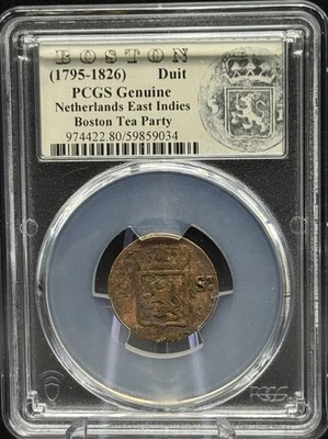 Moneda 1795-1826 Indias Orientales Neerlandesas Boston Tea Party PCGS genuina - aleatoria Foto 1 de 2