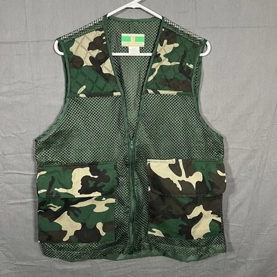 Game Winner Camouflage Mesh Hunting Fishing Utility Vest Mens XL Outdoor Pockets - Image 1 of 4