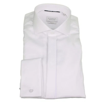 Eterna Uomo Camicia da Ufficio Covershirt Bracciale a Banda Slim Fit Bianco 8817 - Immagine 1 di 4