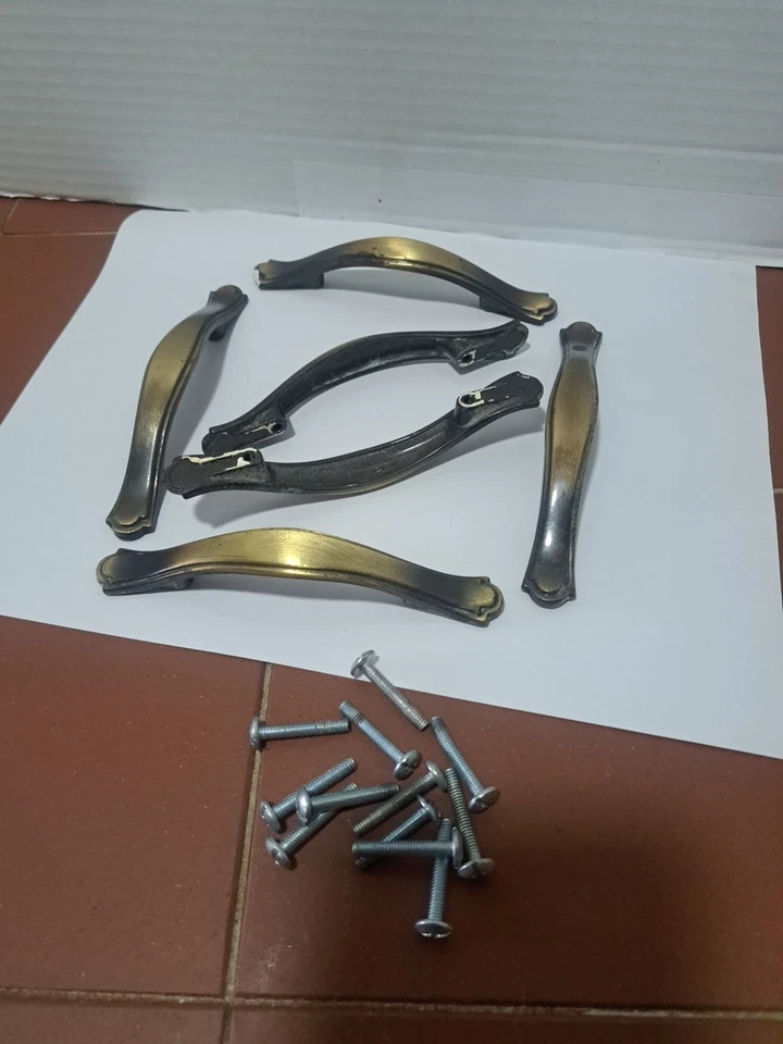 6 Latón NATIONAL LOCK Manijas de Gabinete Cajón Tiradores Tornillos 5 1/8", 3" C, FO 3841 Foto 1 de 4