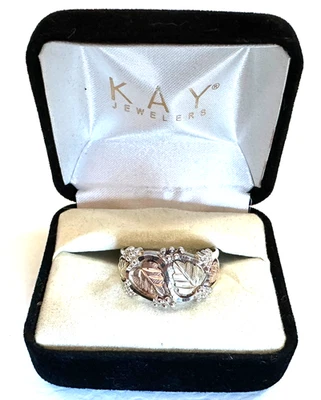 ANILLO BANDA HOJAS ORO PLATA ESTERLINA 12K ORO COLINAS NEGRAS CO COLEMAN TALLA 10 Foto 1 de 4