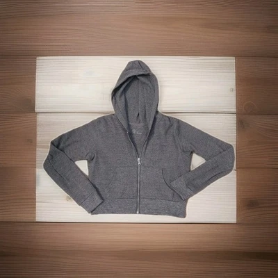 Sudadera Gilly Hicks Recortada Tejido Waffle Cremallera Completa Con Capucha Ligera Pequeña Gris Foto 1 de 4
