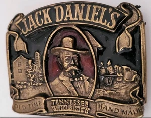 Vintage Jack Daniels Whiskey Hand Gefertigt Gürtelschnalle aus 1989 Bergamotte M - Bild 1 von 4