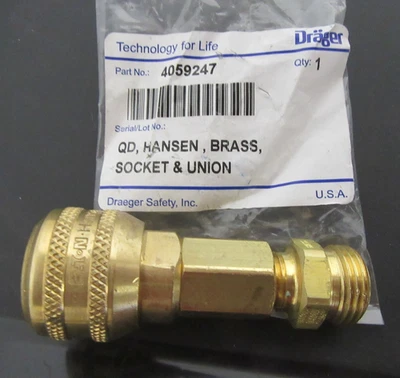 Drager Hansen Brass Quick Air Socket Disconnect Coupling NIOS Airline Respirator - Image 1 of 4