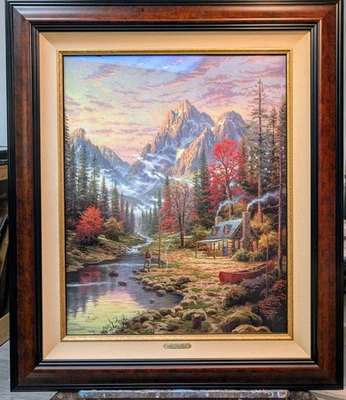 🔥LA BUENA VIDA DE THOMAS KINKADE IMPRESIÓN ARTÍSTICA SOBRE PAPEL LIENZO ENMARCADO RARO + CERTIFICADO DE AUTENTICIDAD🔥 Foto 1 de 4