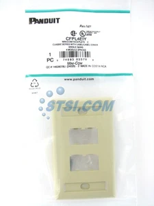 Panduit CFPL4EIY 4-Port Mini-Com Faceplate, Labeled Series, Ivory ~STSI - Picture 1 of 3