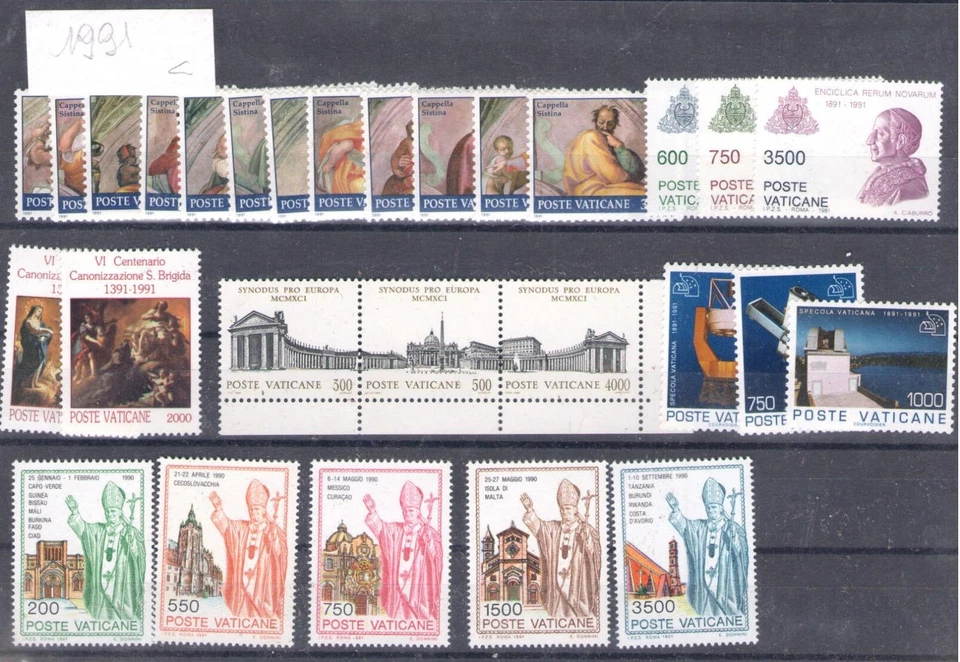 1991 Vatican, New Stamps, Complete Vintage 28 Values + 1 MNH Booklet** - Image 1 of 1