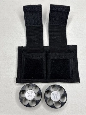 HKS 29-M Speedloaders (2-Pack) with Cordura Belt Pouch .44mag .44special 6 shot) - Image 1 of 4