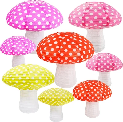 Mushroom Hanging Lanterns, Mushroom Shaped Paper Lantern for Forest Jungle Wonde - Image 1 of 4