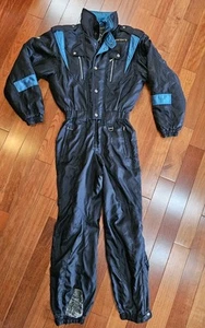 Tuta da sci vintage DESCENTE pezzo unico tuta da neve anni 80 90 colorblock uomo PICCOLA - Foto 1 di 15
