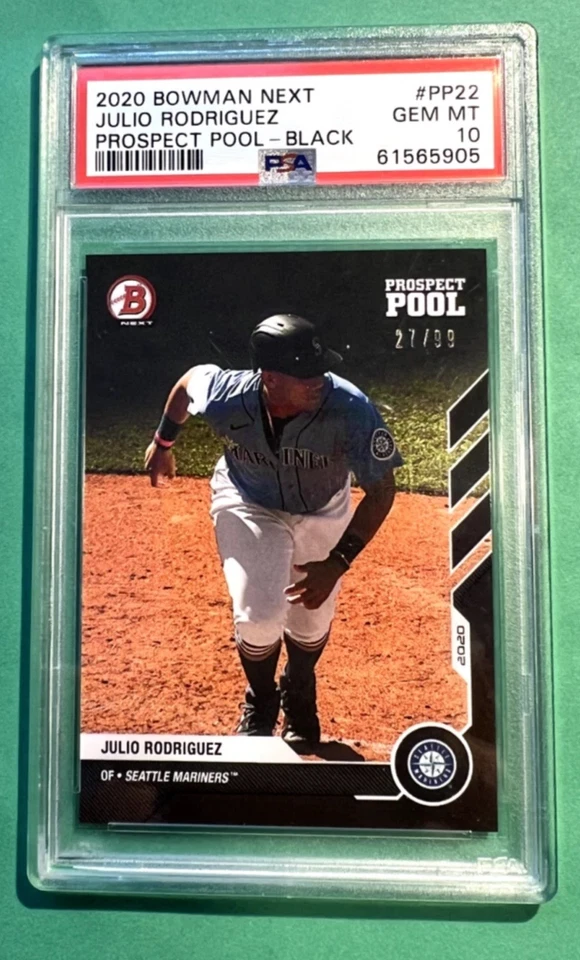 Julio Rodriguez 2020 Bowman Next Prospect Pool Black /99 PSA10 Mariners - Image 1 of 3