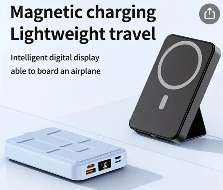 10000mAh Power Bank  Battery Pack 22.5W Wireless Charger For Cell IPhone - Image 1 of 4