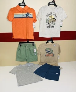 Boys Size 6 Lot Of Clothes 3 T-Shirts 1 Polo & 2 Pairs Of Shorts 365 Kids New - Picture 1 of 23