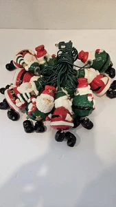 Vintage Christmas  Holiday Time Santa Dangle Feet Garland Light Set 7 Ft String - Picture 1 of 3