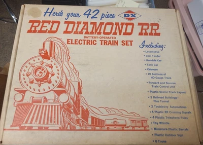 Red Diamond RR Battery Operated Electric Train Set in Box - Image 1 of 2