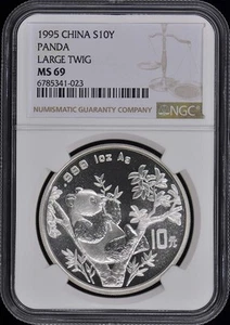 1995 CHINA PANDA S10Y NGC MS69 - Picture 1 of 2