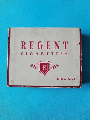 Caixa de papelão vintage tamanho King REGENT cigarros ~ Regent Tobacco Corp. ~ Nova York - Imagem 1 de 4