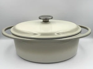 Berndes Light Cream Cast Iron Casserole Pot With Lid 18 5qt 4.7 Litres - Picture 1 of 4