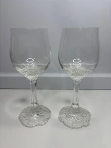 Vintage Rosenthal Monbijou Classic Rose Crystal Red Wine Glasses 6 3/8" Set of 2 - Picture 1 of 9