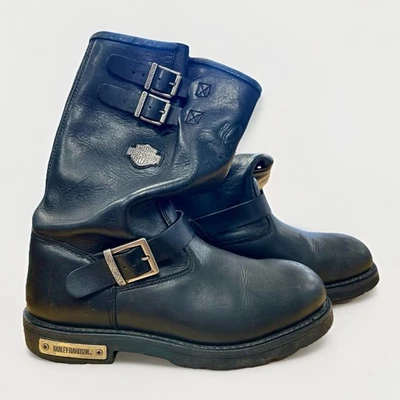 Harley Davidson Engineer Leather Motorcycle Riding Boots Size 9 Mens - Image 1 of 4