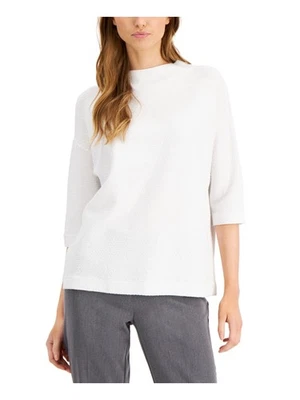 ALFANI Womens White Glitter Top M - Image 1 of 4