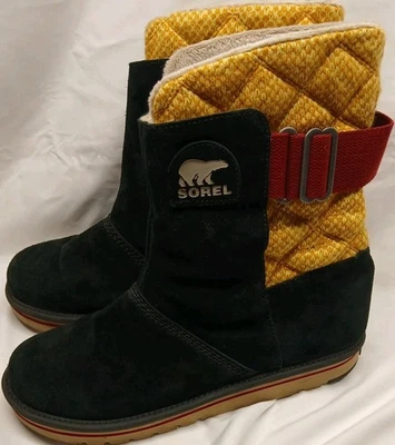 Botas Sorel Talla 10.5 Gamuza Negra y Dorada The Campus  Foto 1 de 4