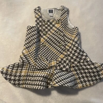 Vestido Marinero Náutico Janie and Jack Tweed Niñas Talla 3-6m Botones Lazo Impresionante Foto 1 de 4