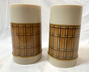 Set 2 bottiglie thermos vintage Aladdin Best Buy bocca larga pinta marrone plaid - Foto 1 di 10